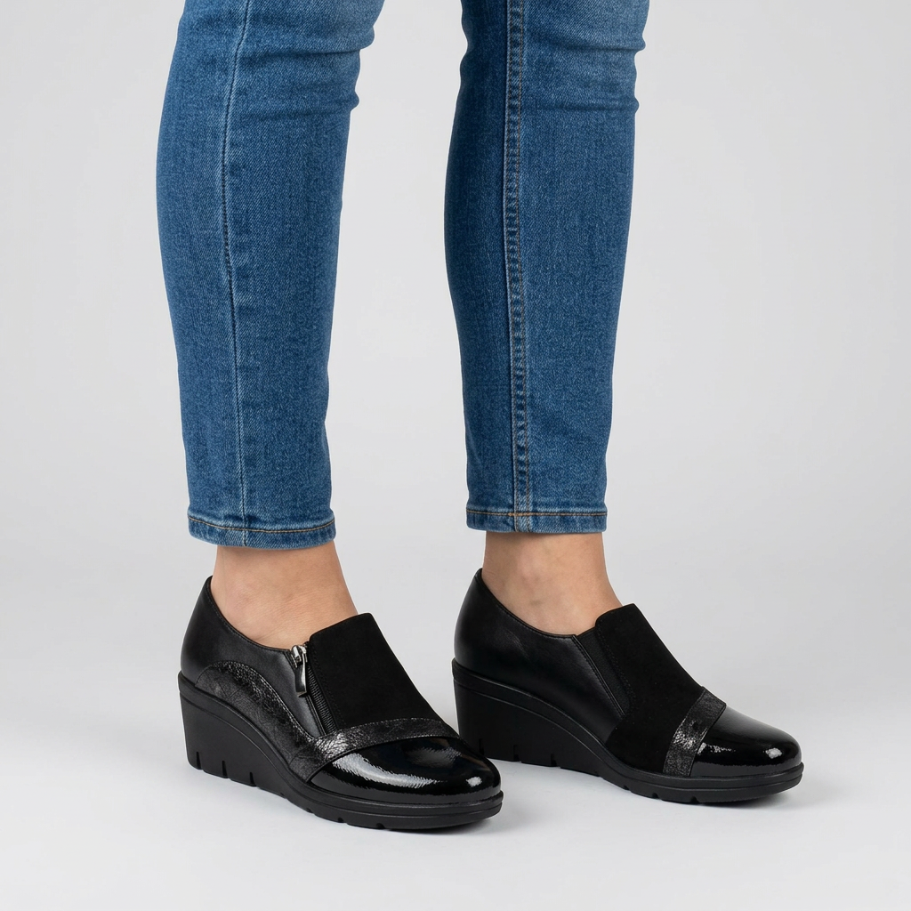 Petra - Mocassino comoda donna con zeppa