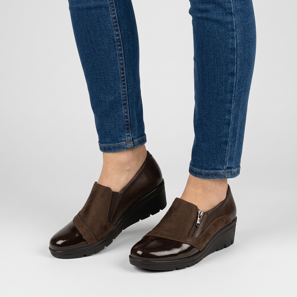 Petra - Mocassino comoda donna con zeppa