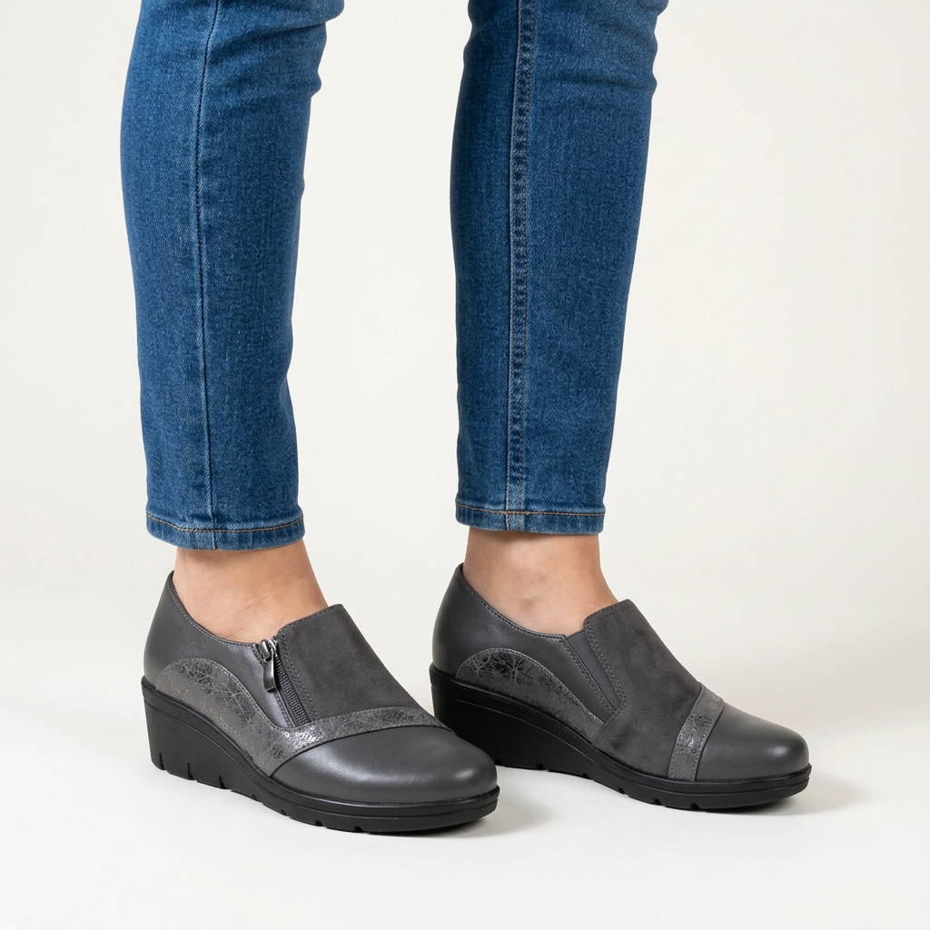 Petra - Mocassino comoda donna con zeppa