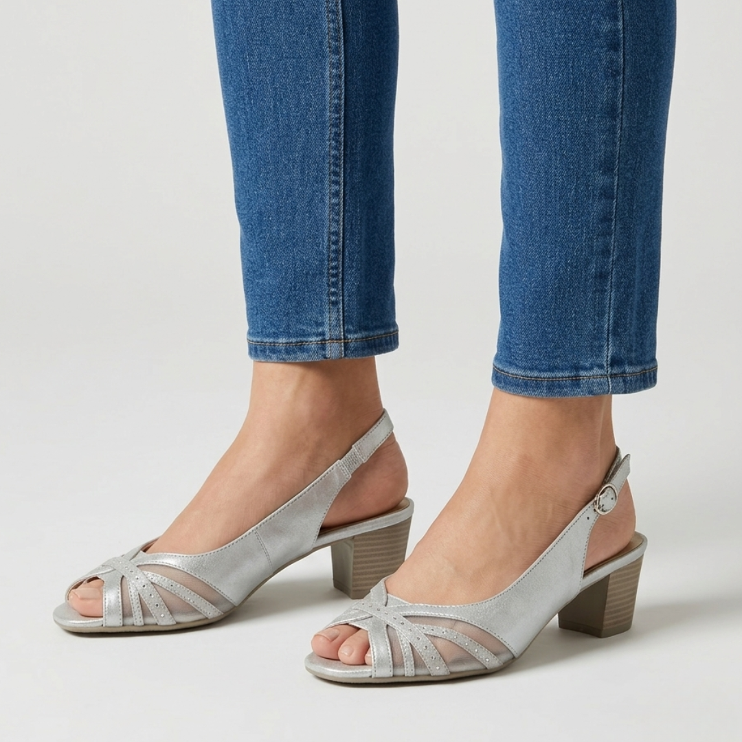 Amedea - Sandalo comoda Donna con tacco