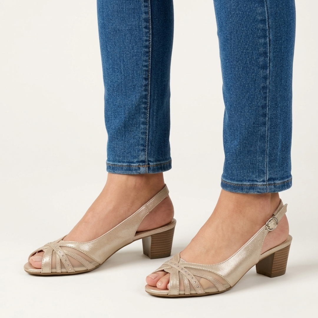 Amedea - Sandalo comoda Donna con tacco