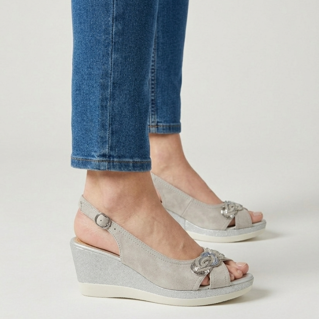 Gelsomina - sandalo comfort donna con zeppa