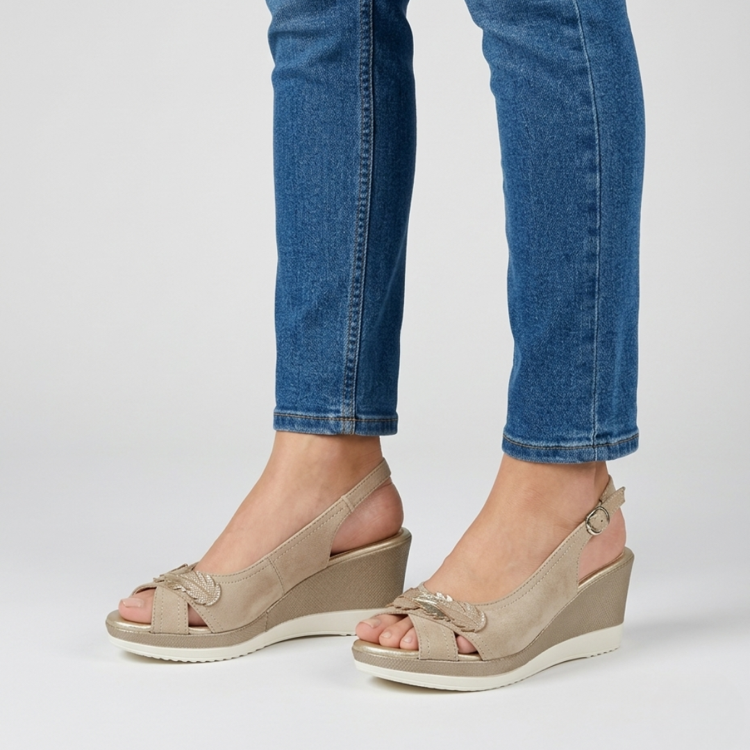 Gelsomina - sandalo comfort donna con zeppa