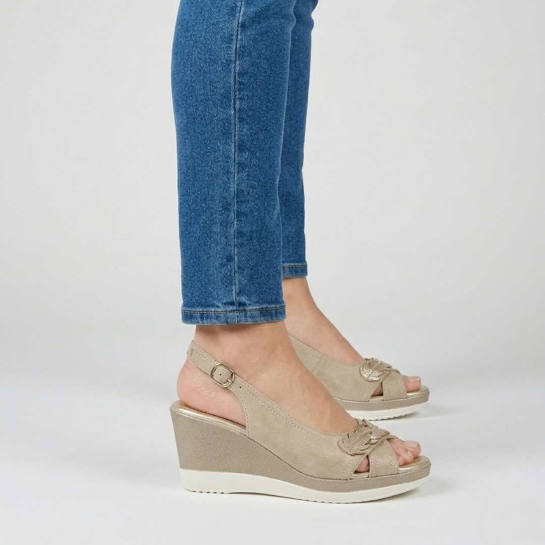 Gelsomina - sandalo comfort donna con zeppa