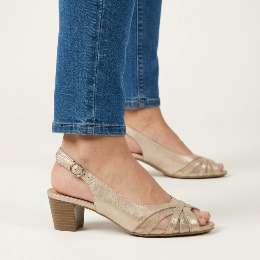 Amedea - Sandalo comoda Donna con tacco