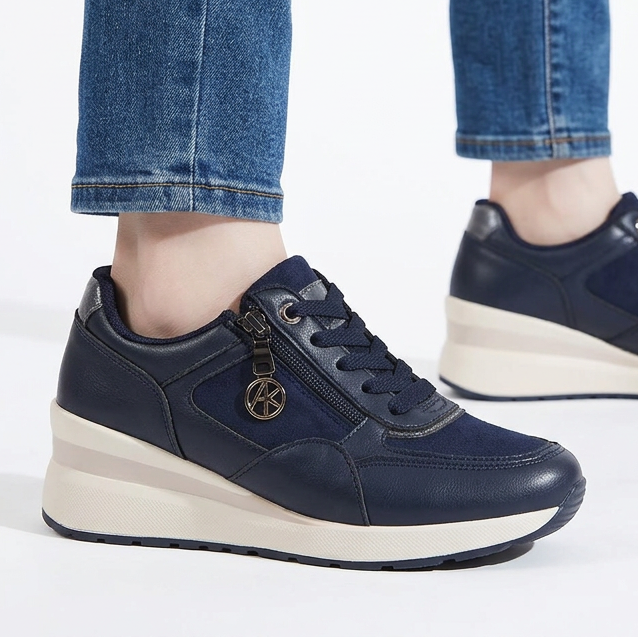 Arianna - Sneakers comfort donna con zip