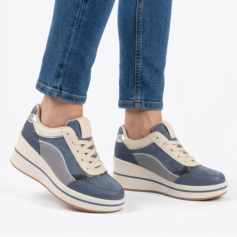 Azzurra - Sneakers comoda donna con zeppa