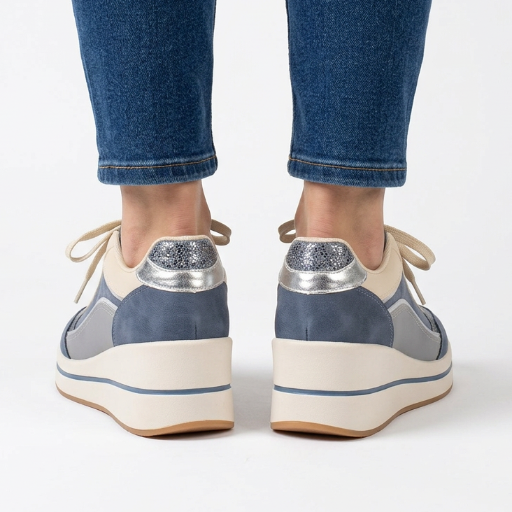 Azzurra - Sneakers comoda donna con zeppa