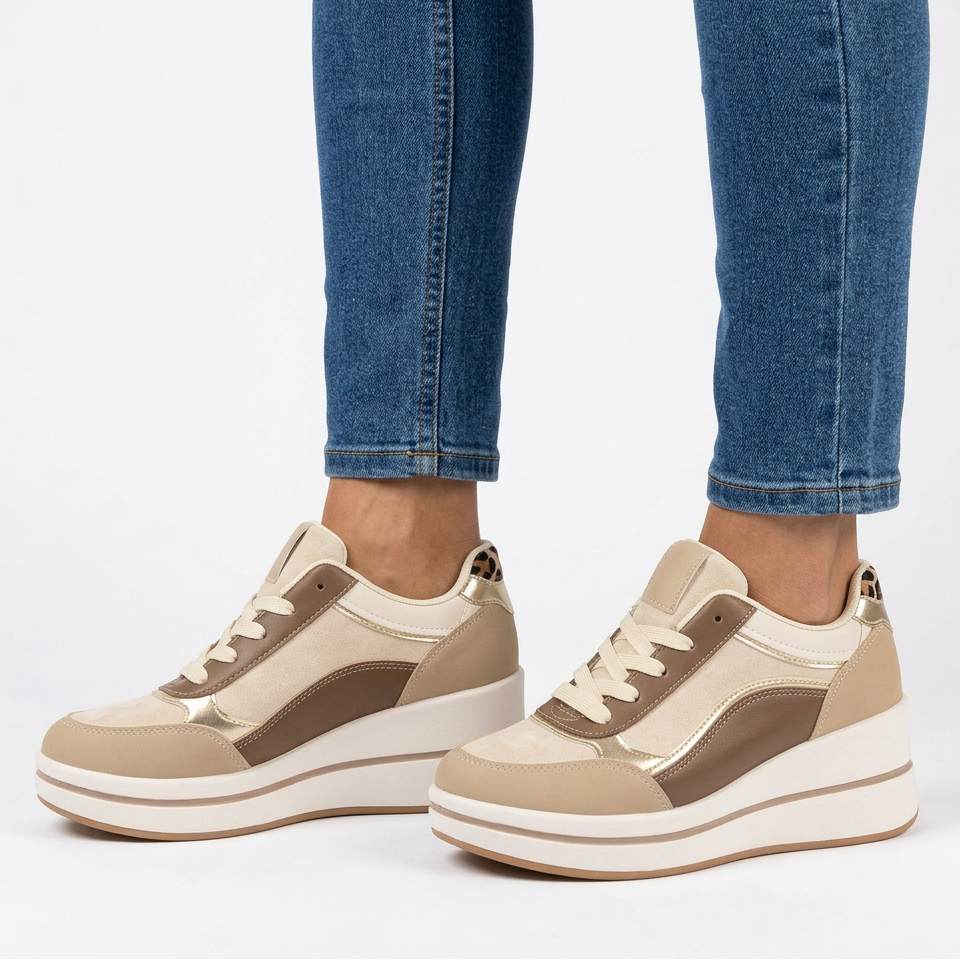 Azzurra - Sneakers comoda donna con zeppa