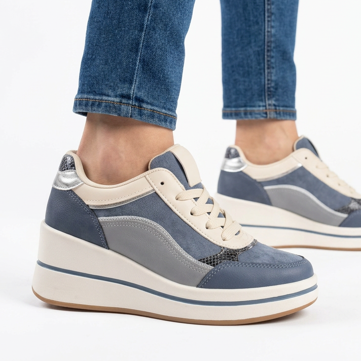 Azzurra - Sneakers comoda donna con zeppa