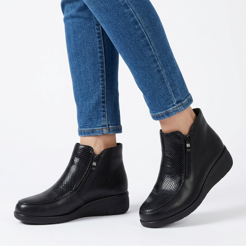 Bettina - Stivaletto comfort donna con doppia zip