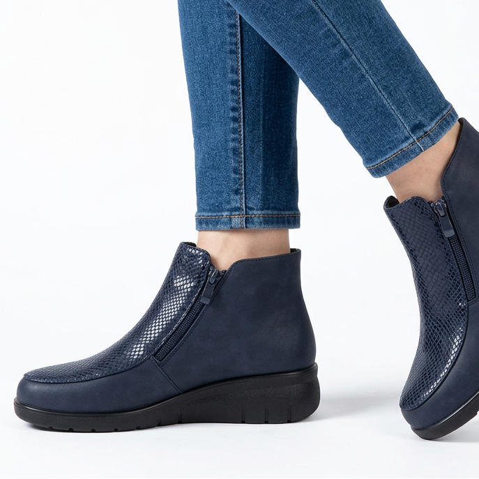 Bettina - Stivaletto comfort donna con doppia zip