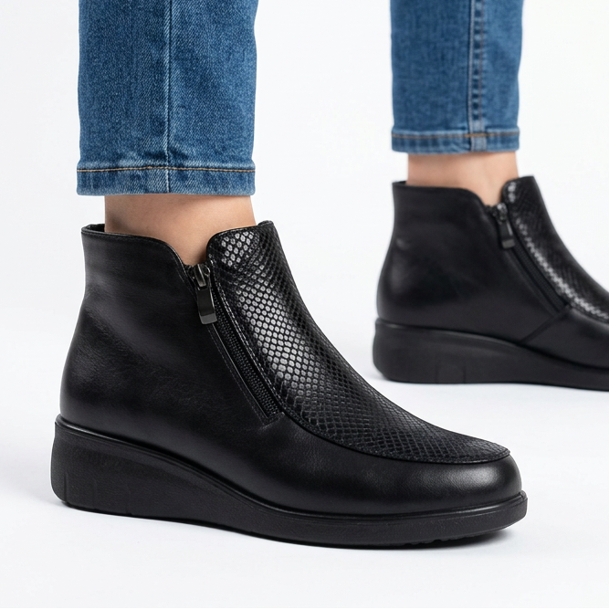 Bettina - Stivaletto comfort donna con doppia zip