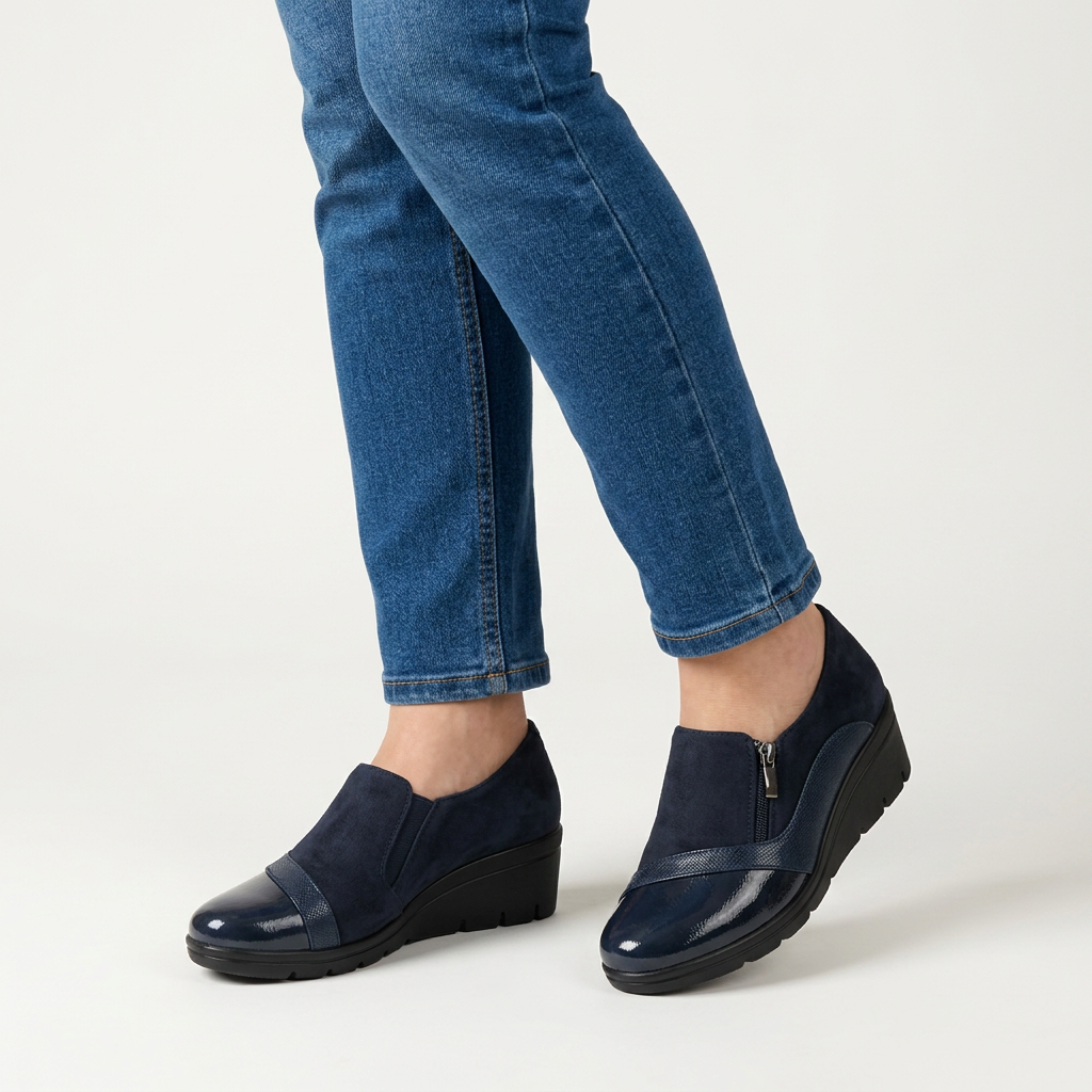 Petra - Mocassino comoda donna con zeppa