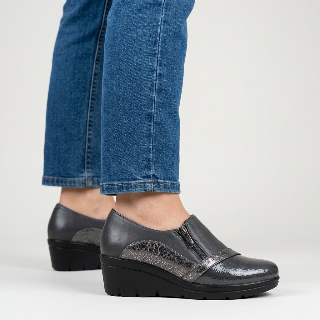 Petra - Mocassino comoda donna con zeppa
