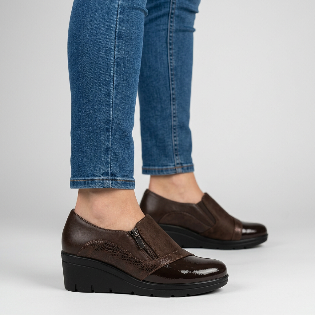 Petra - Mocassino comoda donna con zeppa