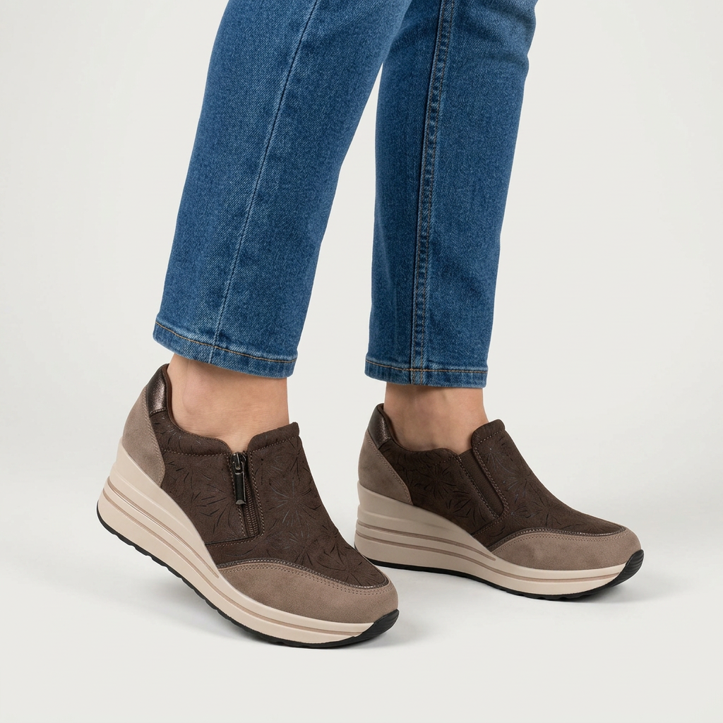 Morena - Sneakers comoda donna con zeppa