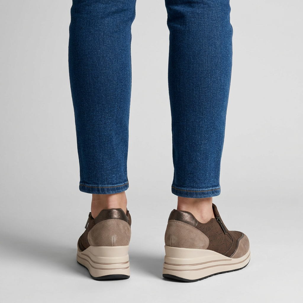 Morena - Sneakers comoda donna con zeppa