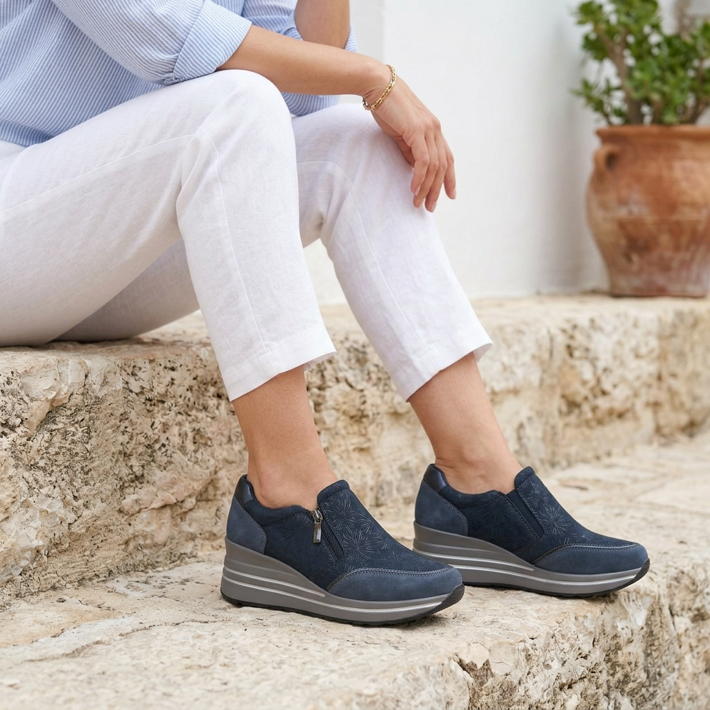 Morena - Sneakers comoda donna con zeppa