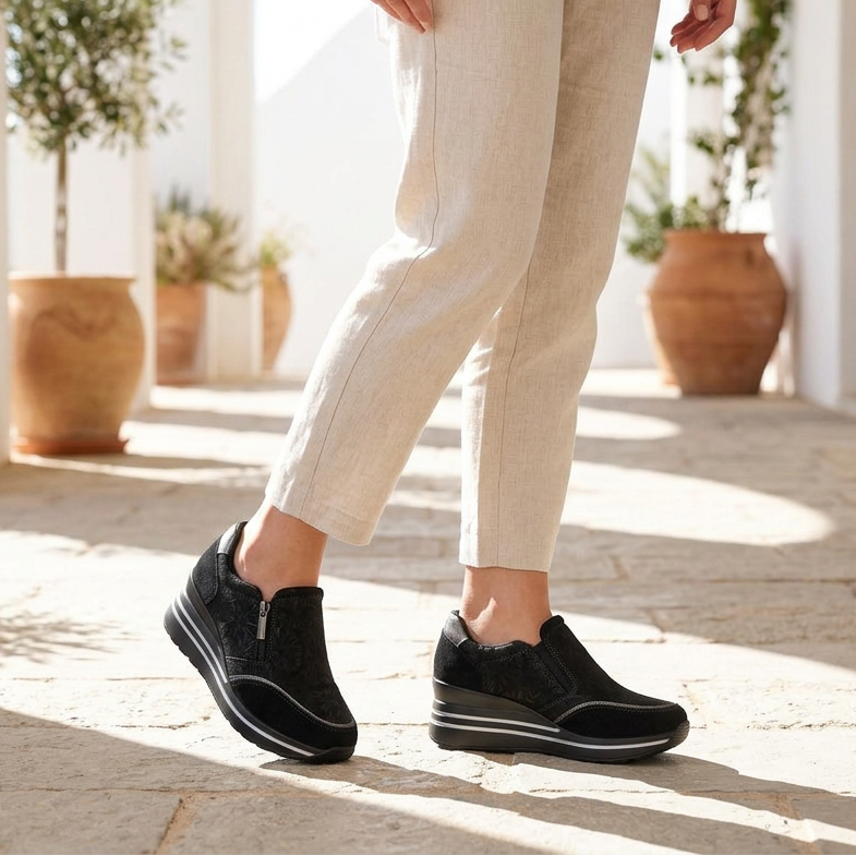 Morena - Sneakers comoda donna con zeppa