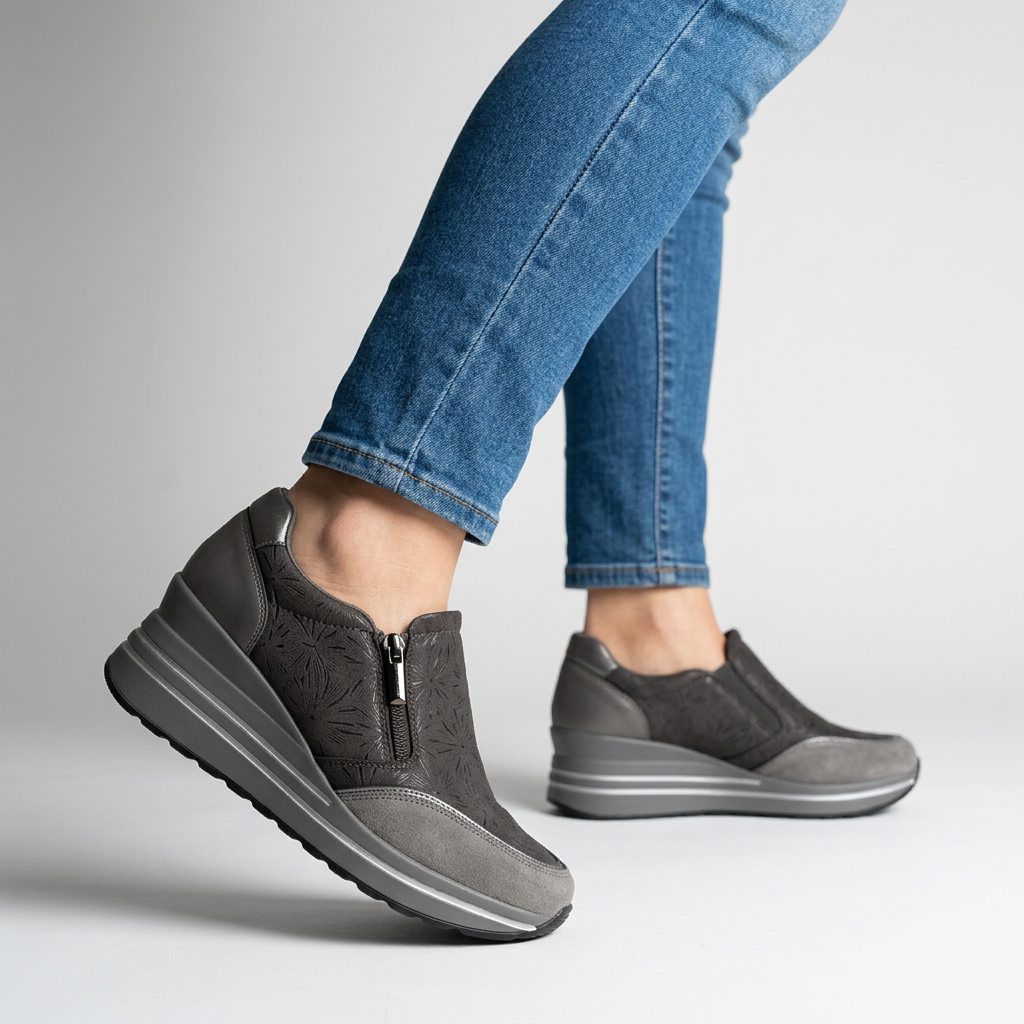 Morena - Sneakers comoda donna con zeppa