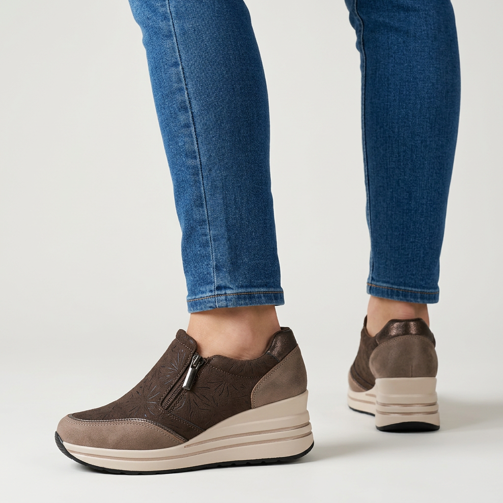 Morena - Sneakers comoda donna con zeppa