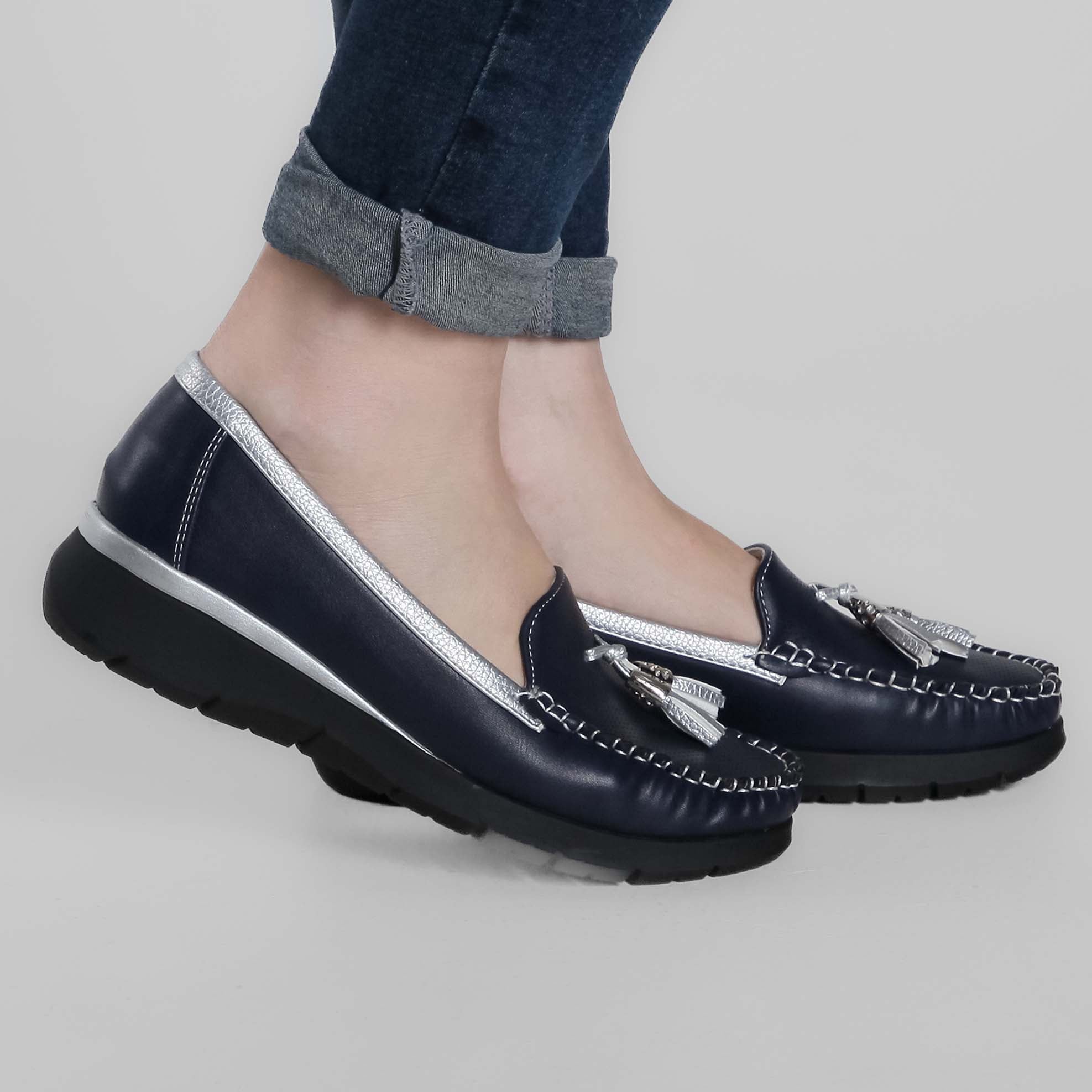 Think! Menscha Mocassino Donna – Scarpe In Pelle Fatte A Mano, Plantare In Sughero E Fodera Vegetale, Comfort E Sostenibilità