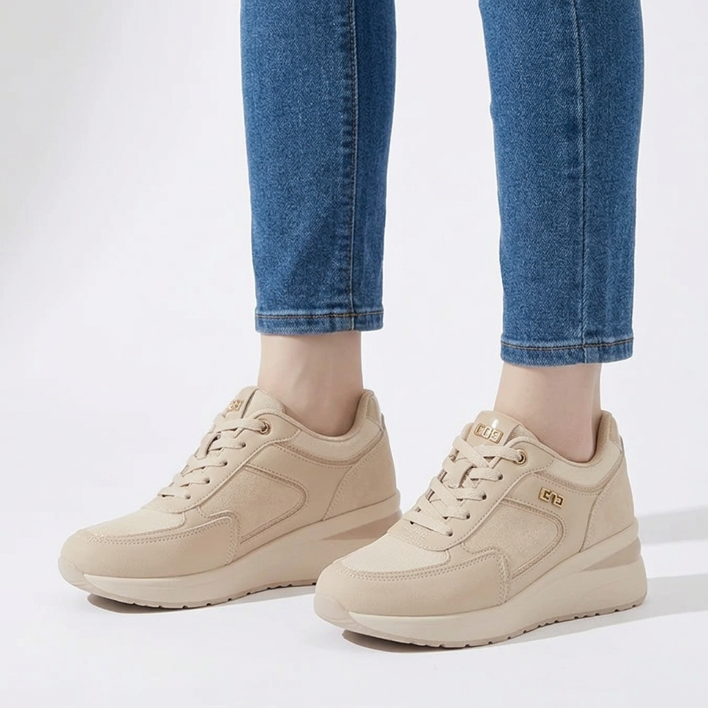 Rosa - Sneaker comoda donna con zeppa