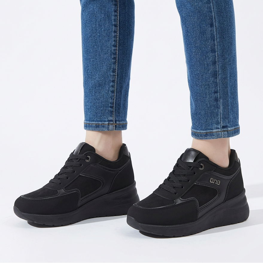 Rosa - Sneaker comoda donna con zeppa