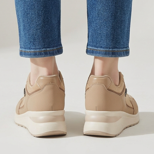 Rosa - Sneaker comoda donna con zeppa