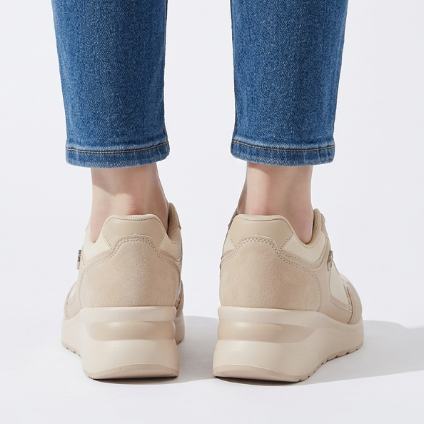 Rosa - Sneaker comoda donna con zeppa