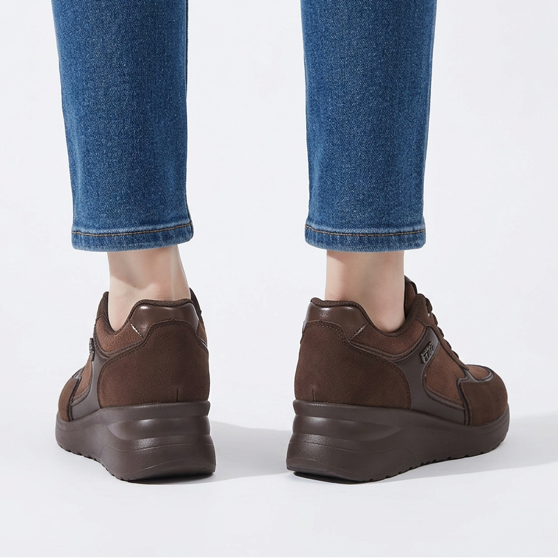 Rosa - Sneaker comoda donna con zeppa