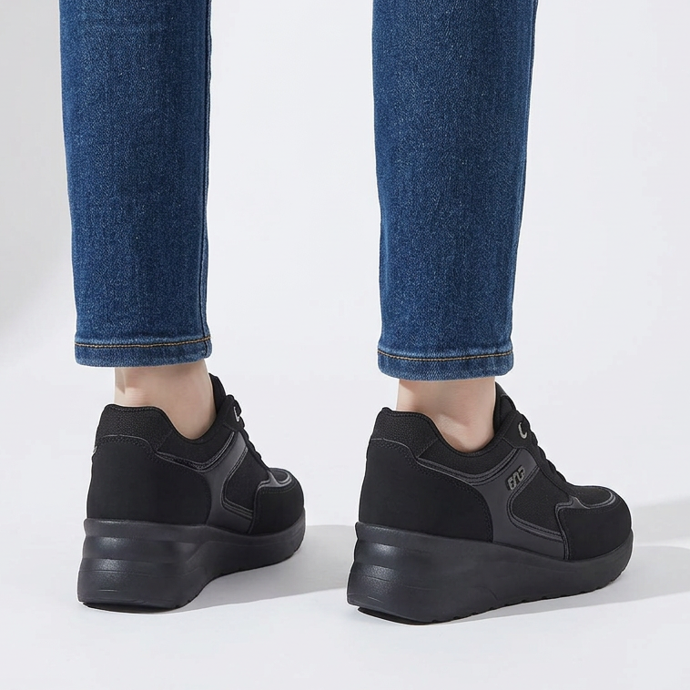 Rosa - Sneaker comoda donna con zeppa