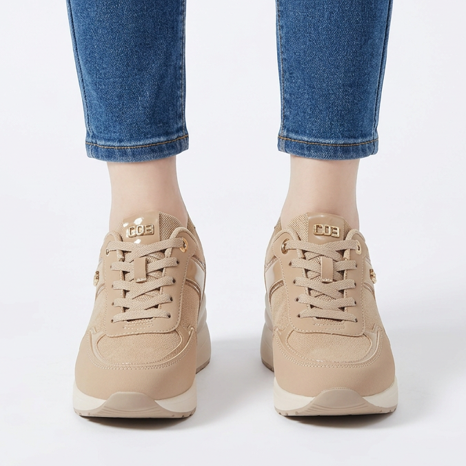 Rosa - Sneaker comoda donna con zeppa