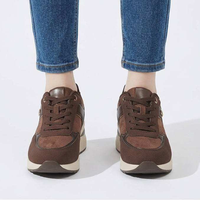 Rosa - Sneaker comoda donna con zeppa