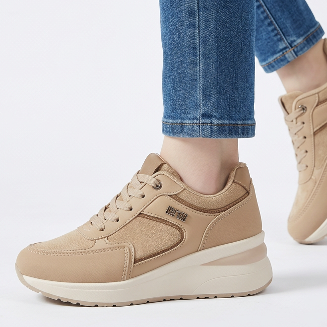 Rosa - Sneaker comoda donna con zeppa