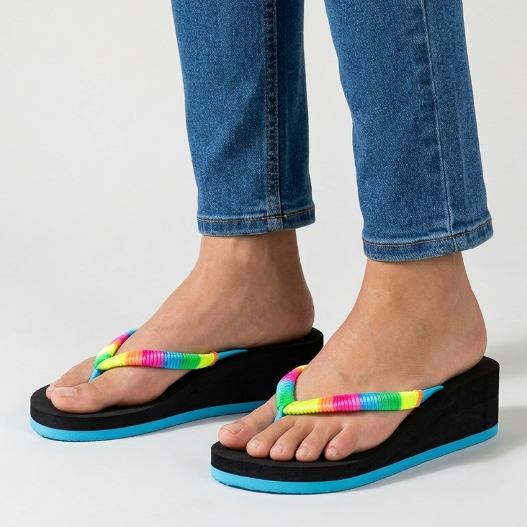 Zaira - Infradito comoda donna con zeppa