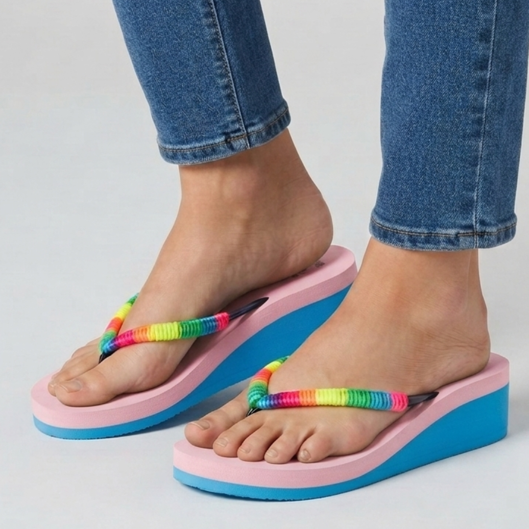 Zaira - Infradito comoda donna con zeppa