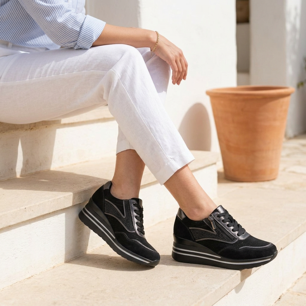 Tosca - Sneakers comoda donna con zeppa