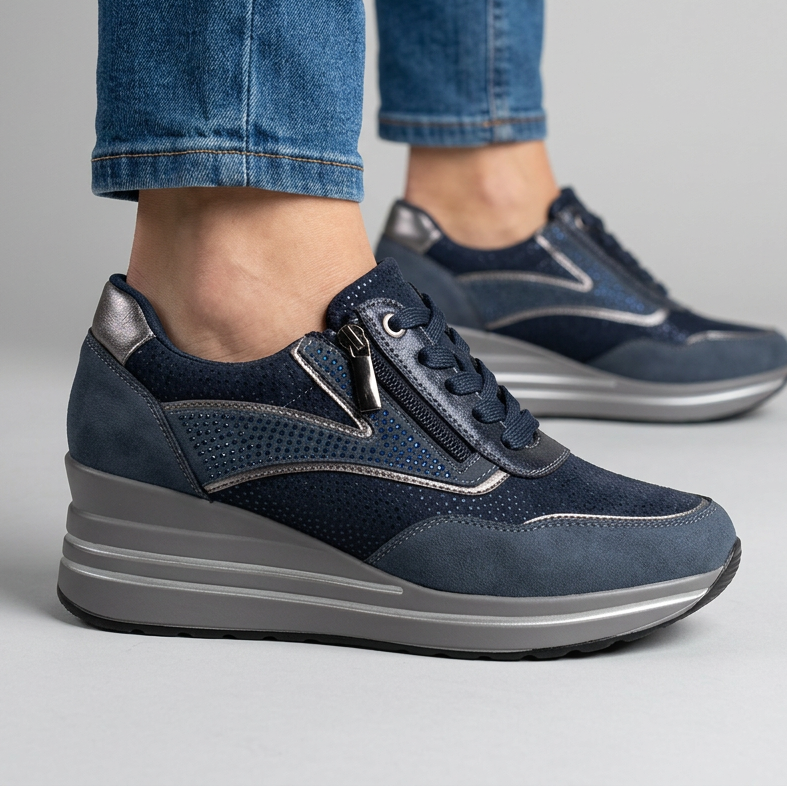 Tosca - Sneakers comoda donna con zeppa