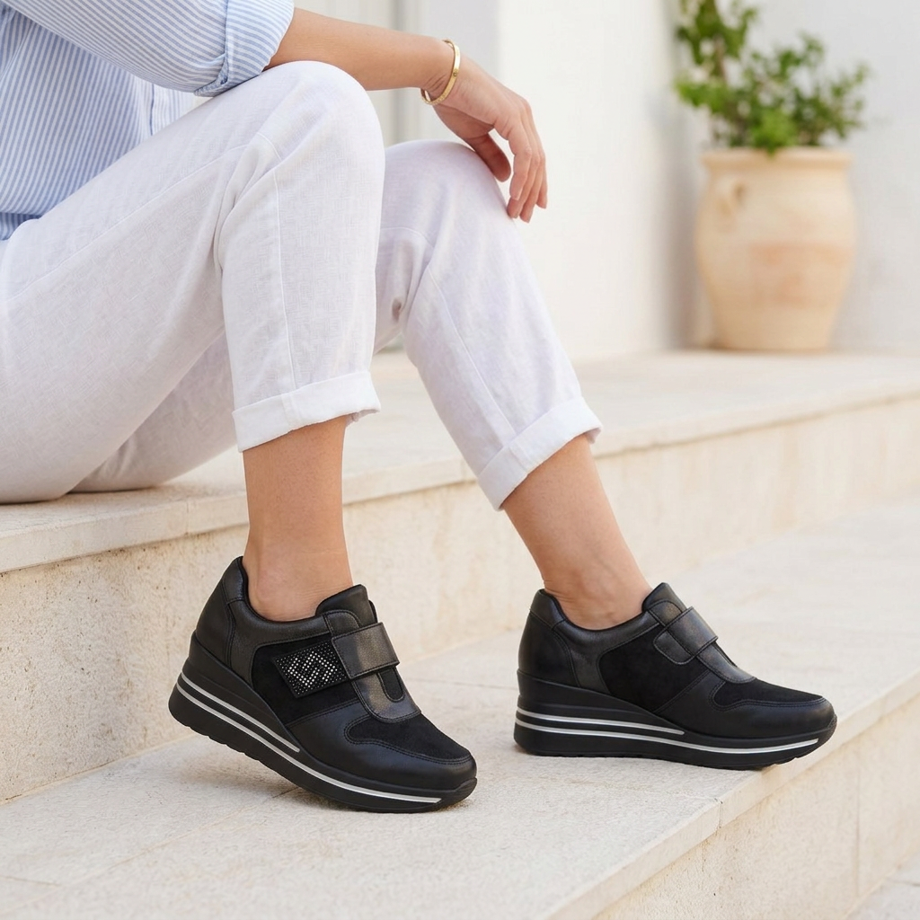 Zelinda - Sneakers comoda donna con zeppa